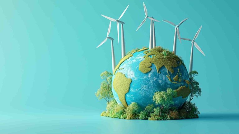 Energy Technologies Institute promoting clean energy with wind turbines and sustainable global solutions.