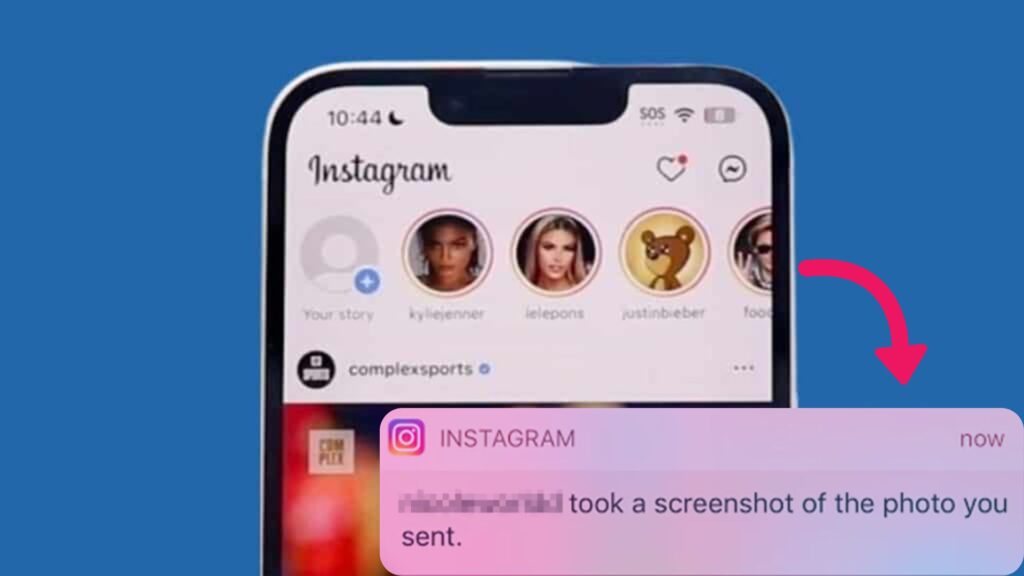Phone showing Instagram screenshot notification message — does Instagram notify when you screenshot a story or DM in 2025?