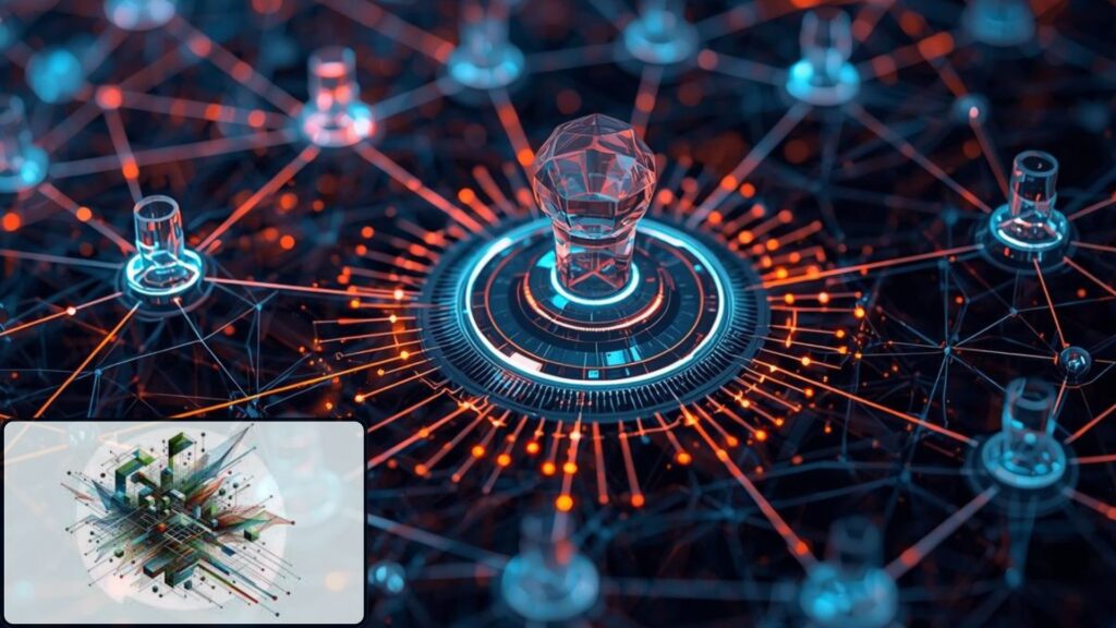 Adaptive network control system visualization with interconnected digital nodes and intelligent data routing