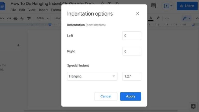 Simple Steps To Create A Hanging Indent On Google Docs Indentation options showing how to create a hanging indent on Google Docs